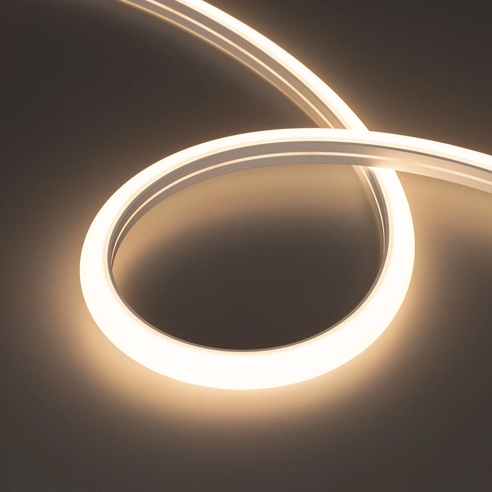 Лента светодиодная герметичная MOONLIGHT-TOP-A140-16x15mm 24V Warm3500 (9.6 W/m, IP65, 2835, 5m, wire x1) (Arlight, Вывод вниз, 3 года)