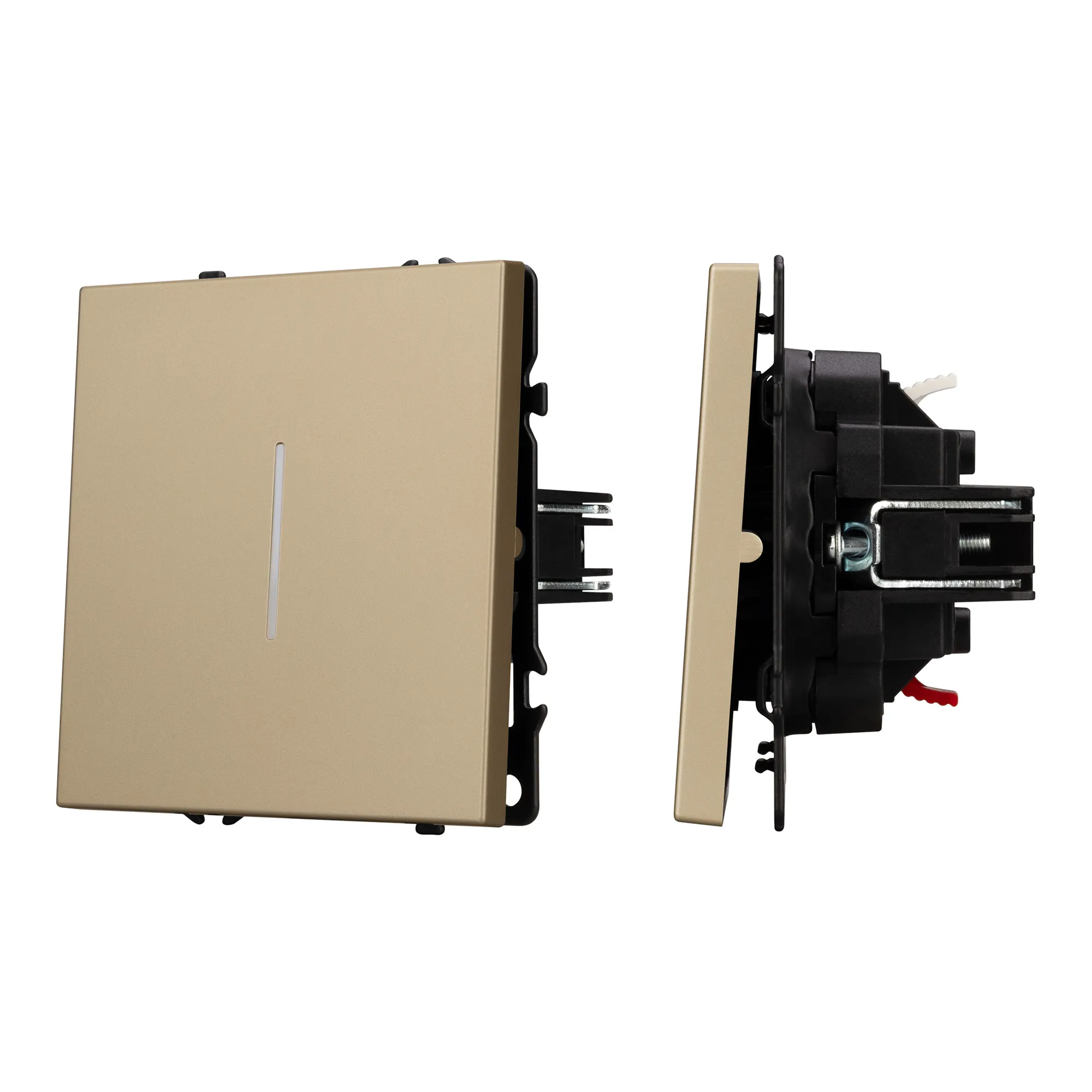 Механизм выключателя одноклавишный непроходной LED SWT-NOBE-MK01-SFPL-L-GD (230V, 10A) (Arlight, -)