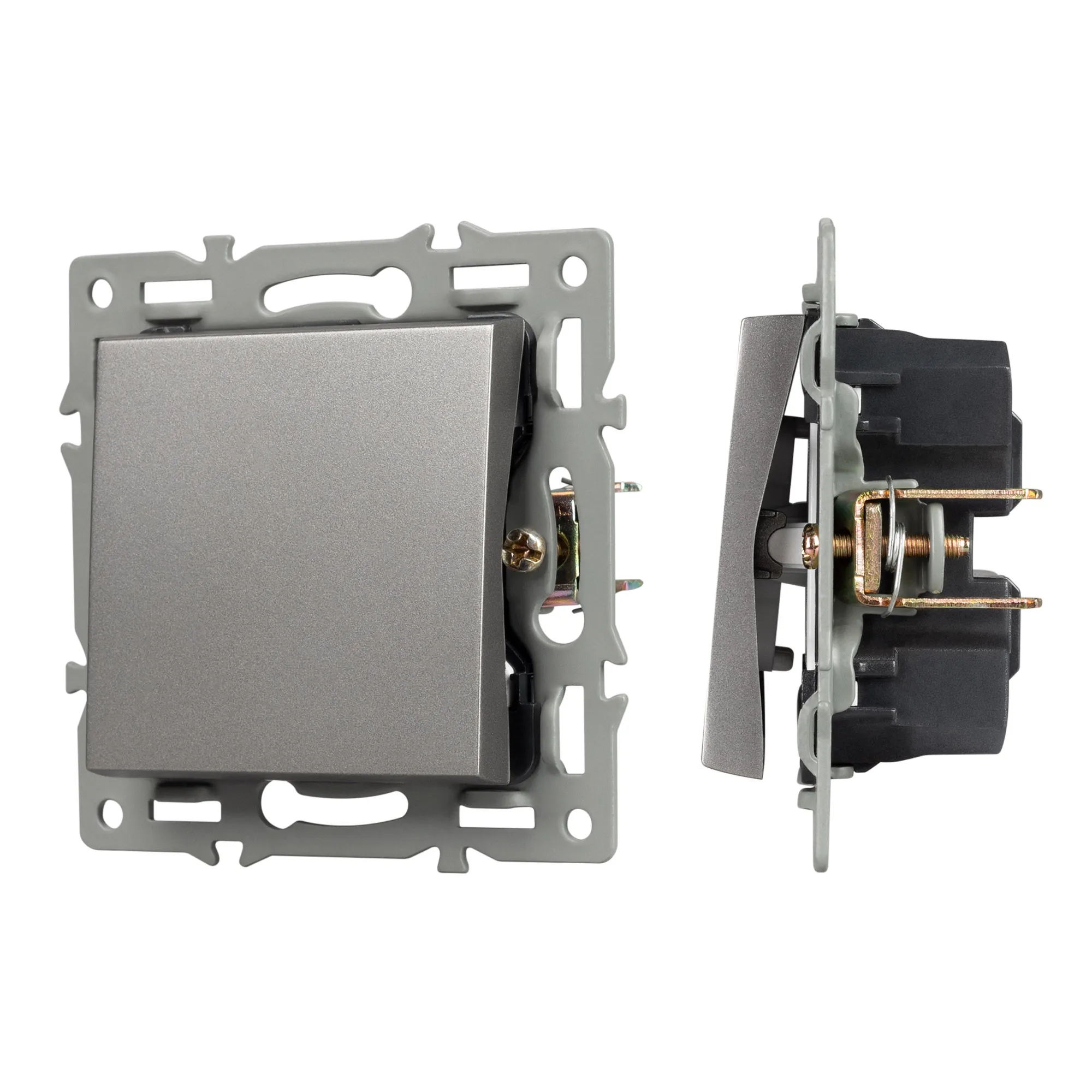 Механизм выключателя одноклавишный перекрёстный SWT-MKX1-PL-GR (250V, 16A) (Arlight, -) - изображение товара